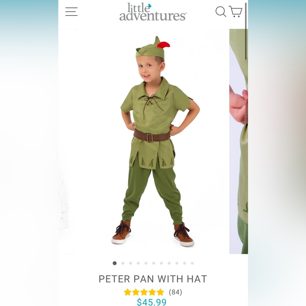 Boys 2T Little Adventures Peter Pan Costume for Kids - Green